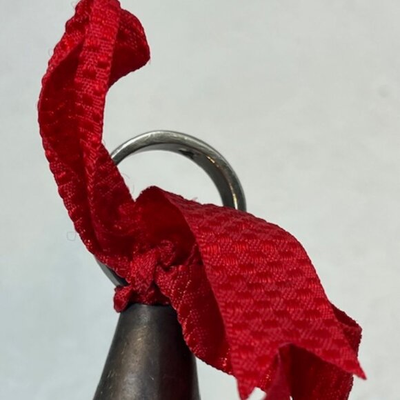 VTG 1999 Handmade Silverplated Christmas Bell Red Bow 5" Tall - Picture 11 of 15